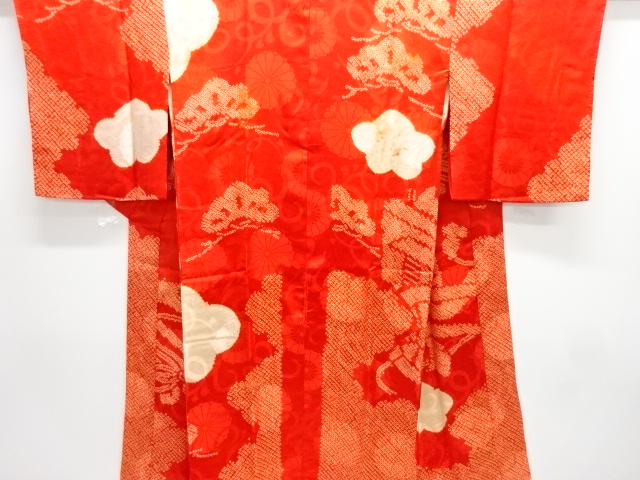 JAPANESE KIMONO / ANTIQUE JUBAN / SILK / SHIBORI / CARRIAGE